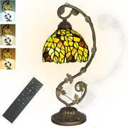 Stained Glass Table Lamp Remote Control Dimmable 3 Color Temp 22x19x52cm