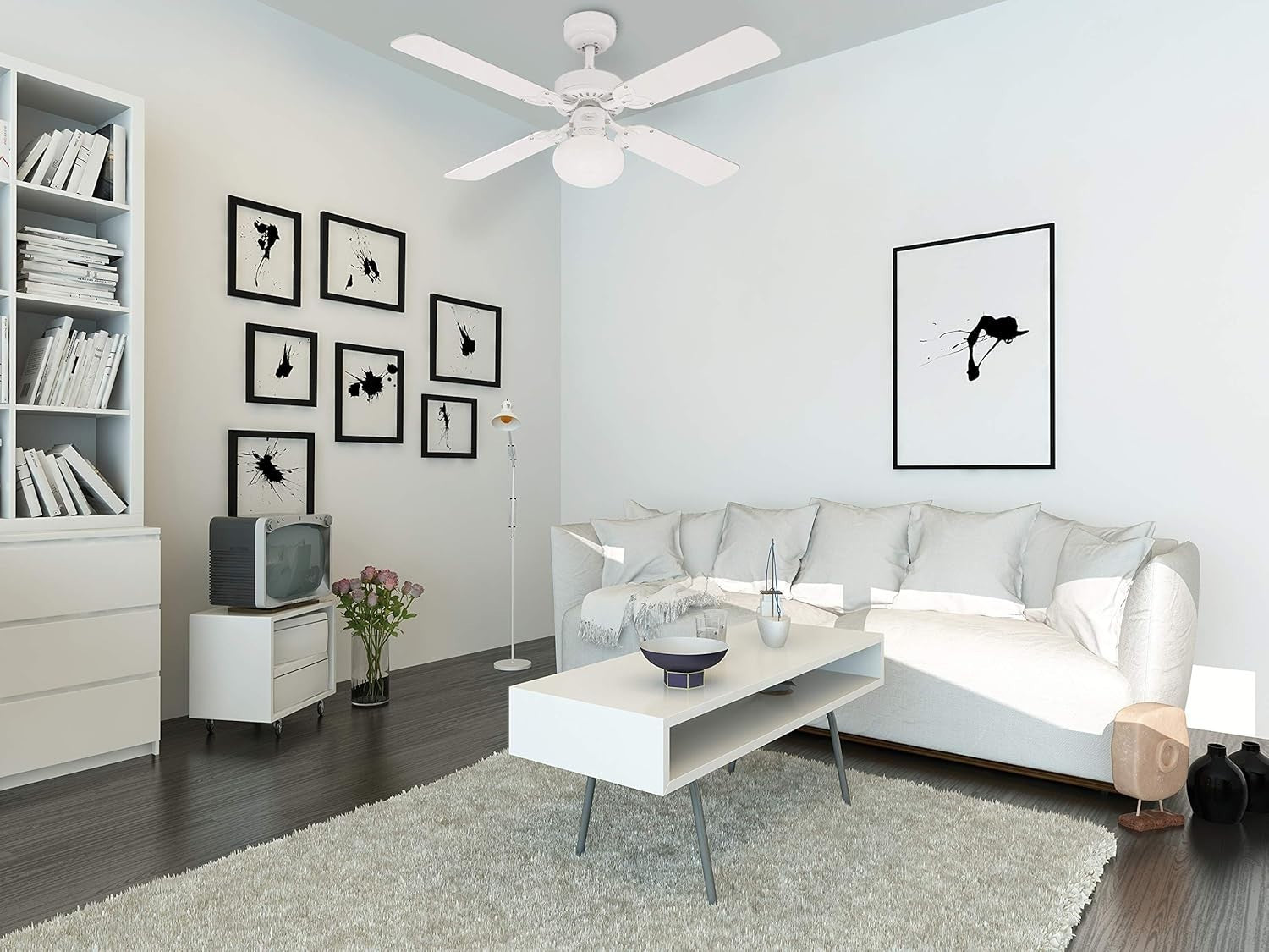 Westinghouse Vegas 105CM Ceiling Fan with Light White 3-Speed Reversible Blades