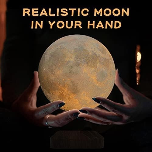 Levitating Moon Lamp, Magnetic Floating 3-Color Spinning LED Night Light