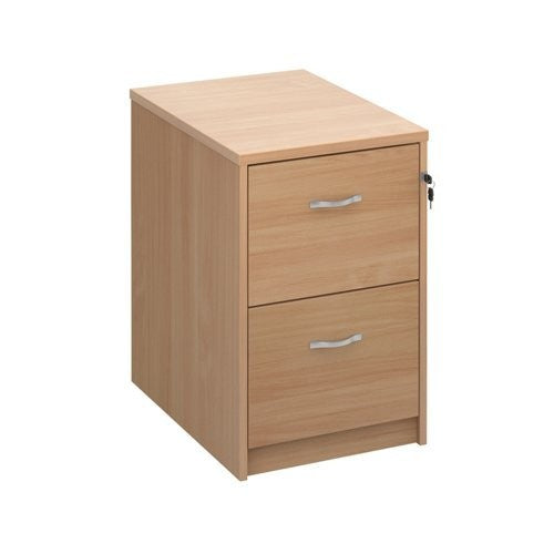 Beech Wooden Filing Cabinet 2 Drawer Lockable 73cm Office Storage