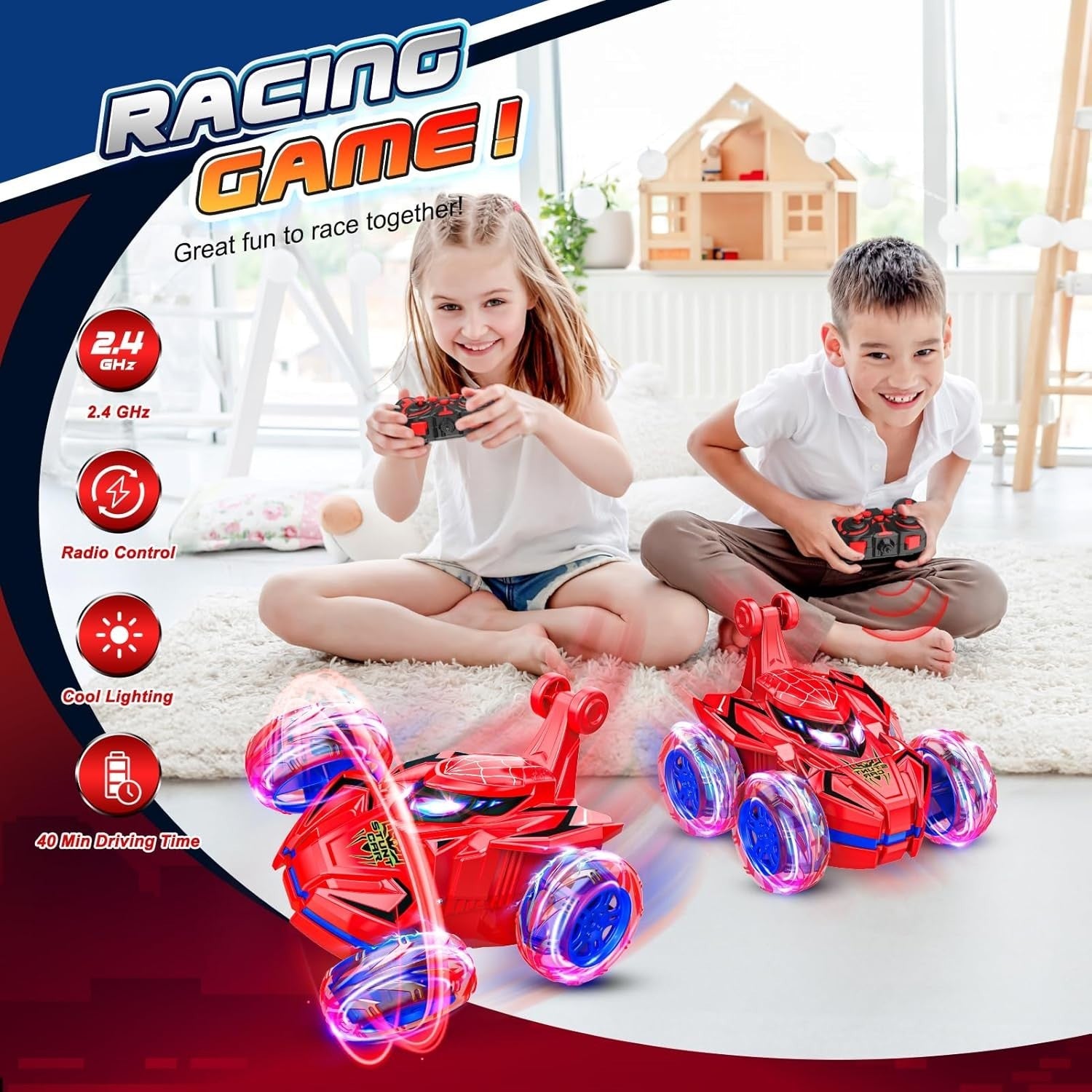 360° Flip RC Stunt Car for Kids | Off-Road Remote Control Toy 3–9 Years Boys