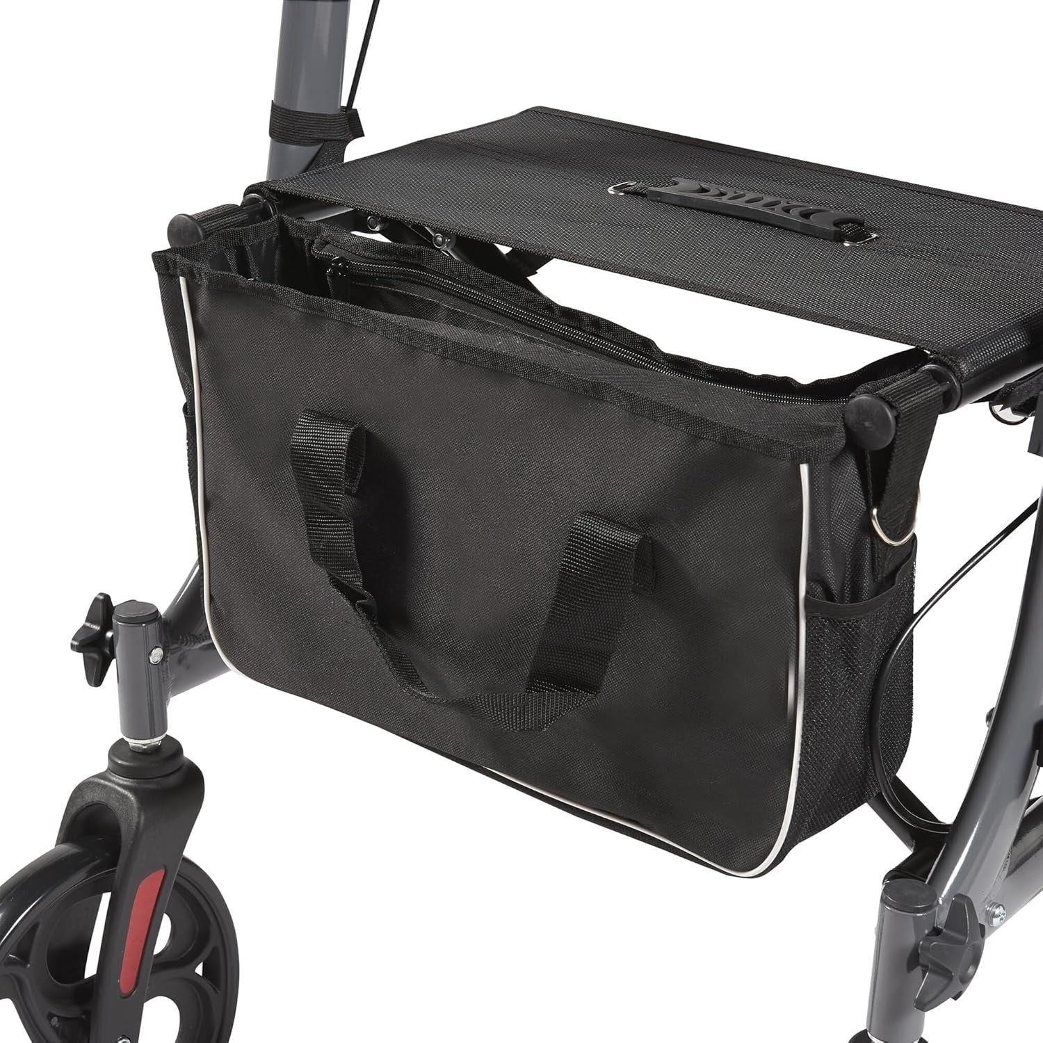 4 Wheel Rollator Walker Lightweight Folding Mobility Seat Brakes Bag