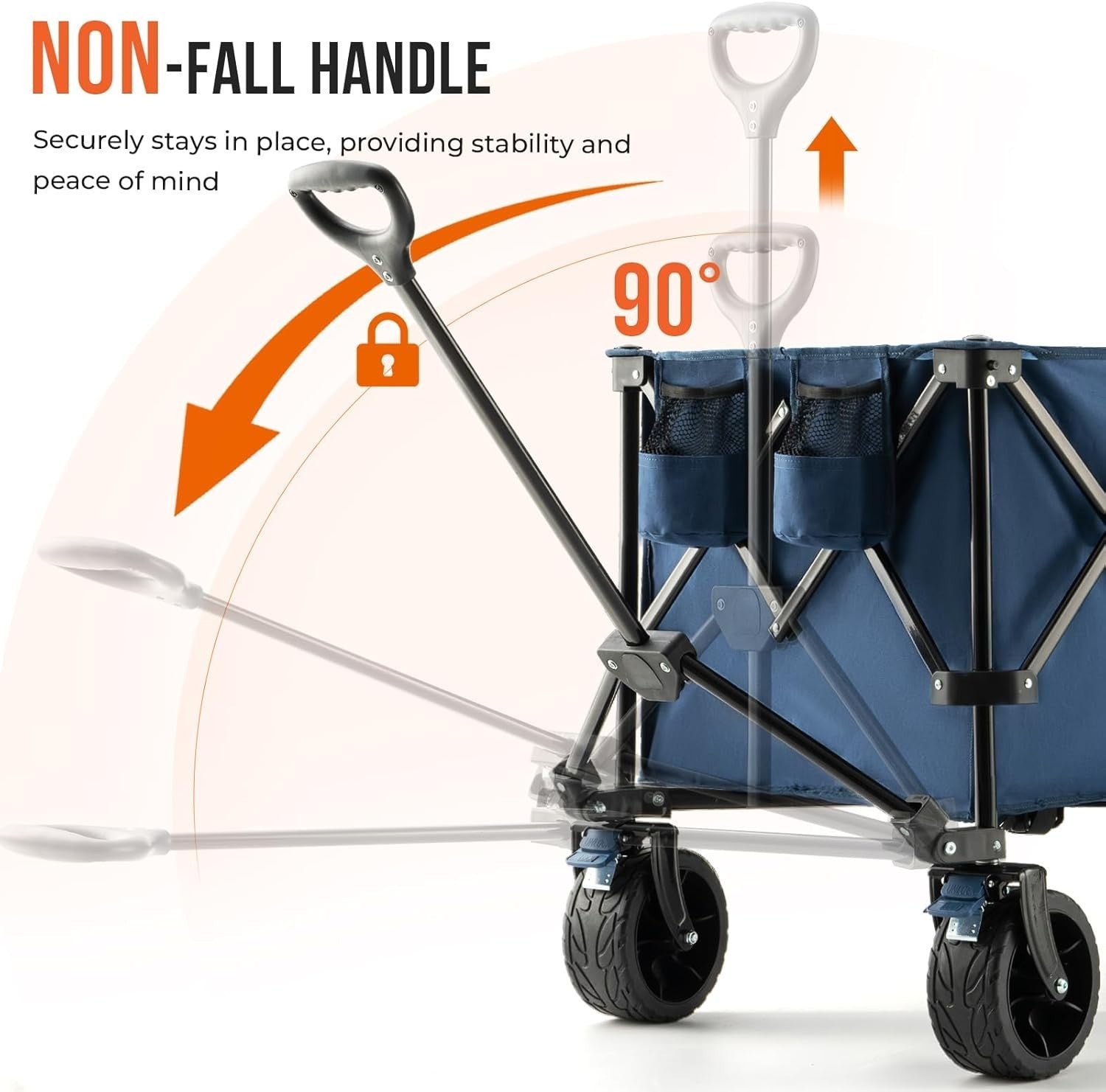 Blue Extra Large 300L Folding Camping Wagon 200kg All Terrain Festival Trolley