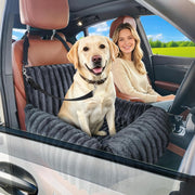 Dog Car Seat Booster Bed Memory Foam Washable Waterproof Travel Grey