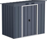 Metal Garden Storage Shed 6x4ft Pent Roof Waterproof Outdoor, Shed Anthracite