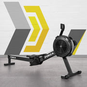 Foldable Air Rowing Machine 10-Level Resistance Digital Monitor Home Rower 136KG