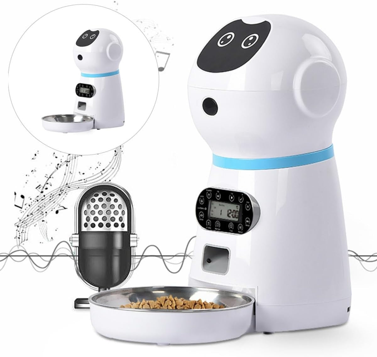 Automatic Cat Feeder 3.5L Digital Timer Food Dispenser Stainless Bowl