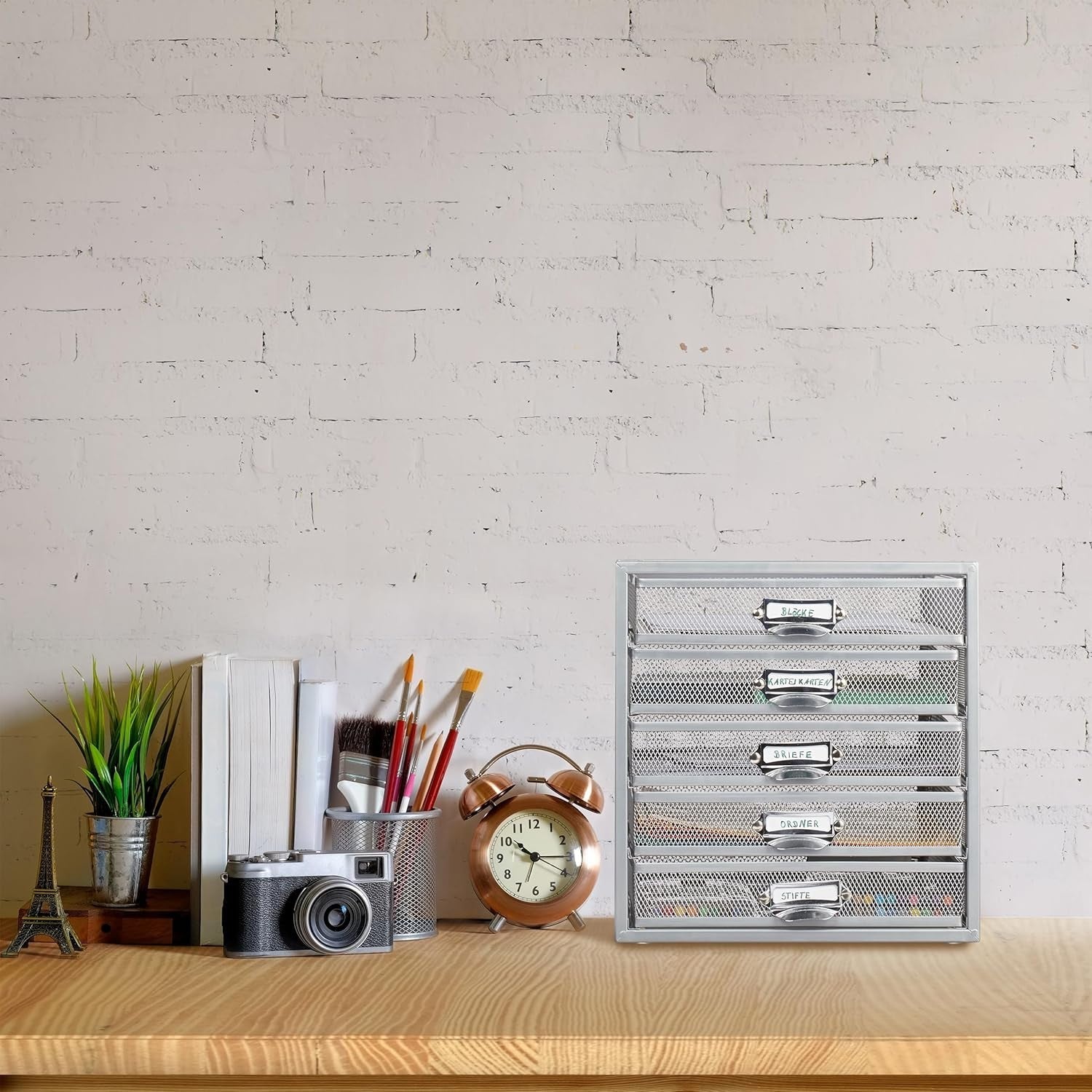 Desk Organizer with 5 Drawers for A4 Files, Paper & Office Storage Silver