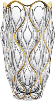 Gold Glass Vase Hand Painted Luxury Tall Flower Vase for Living Room Decor