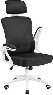 Mesh Ergonomic Office Chair Tall Back Adjustable Headrest Lumbar Flip-Up Arms Wh