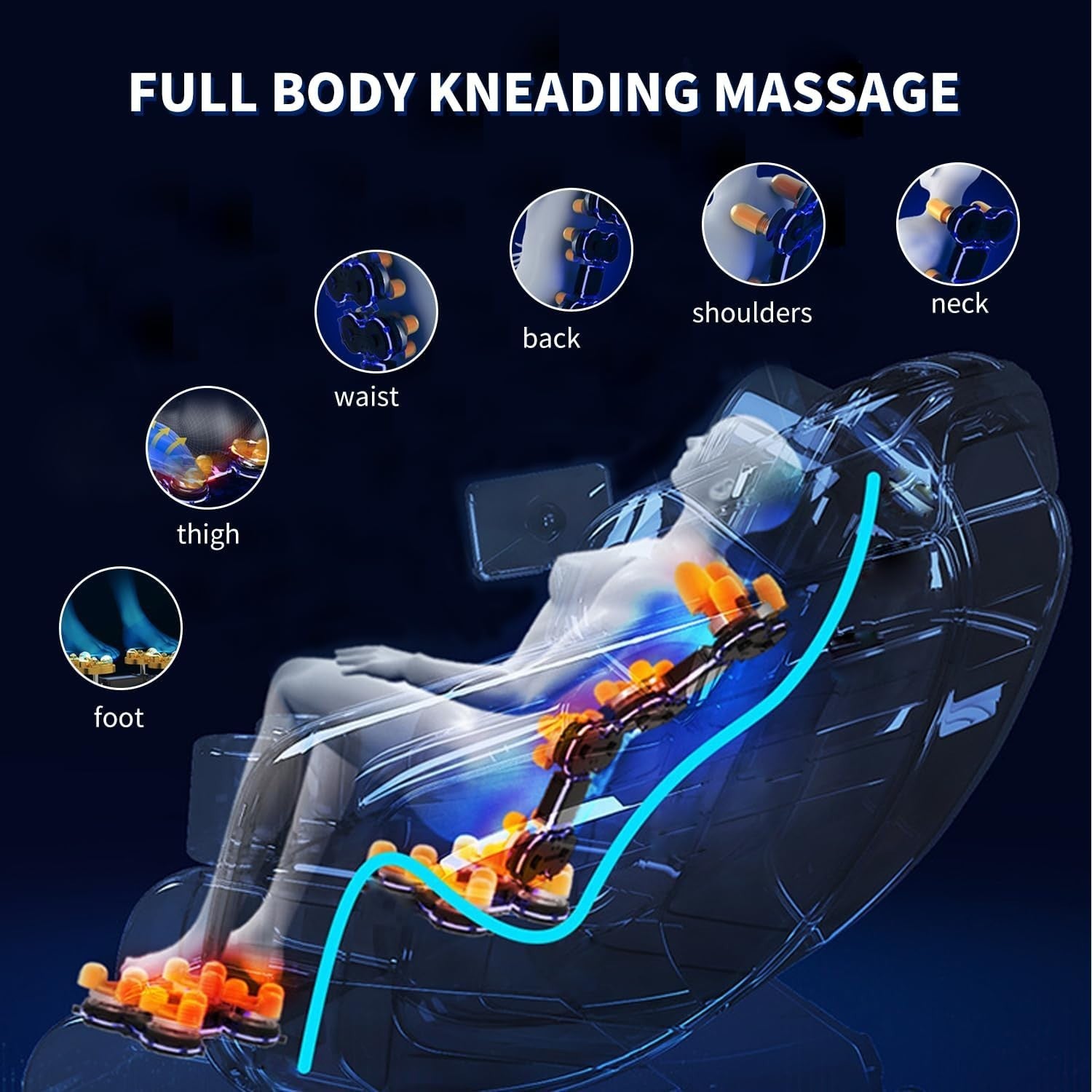 Full Body Zero Gravity Massage Chair with Heat, Airbags, Foot & Calf Rollers