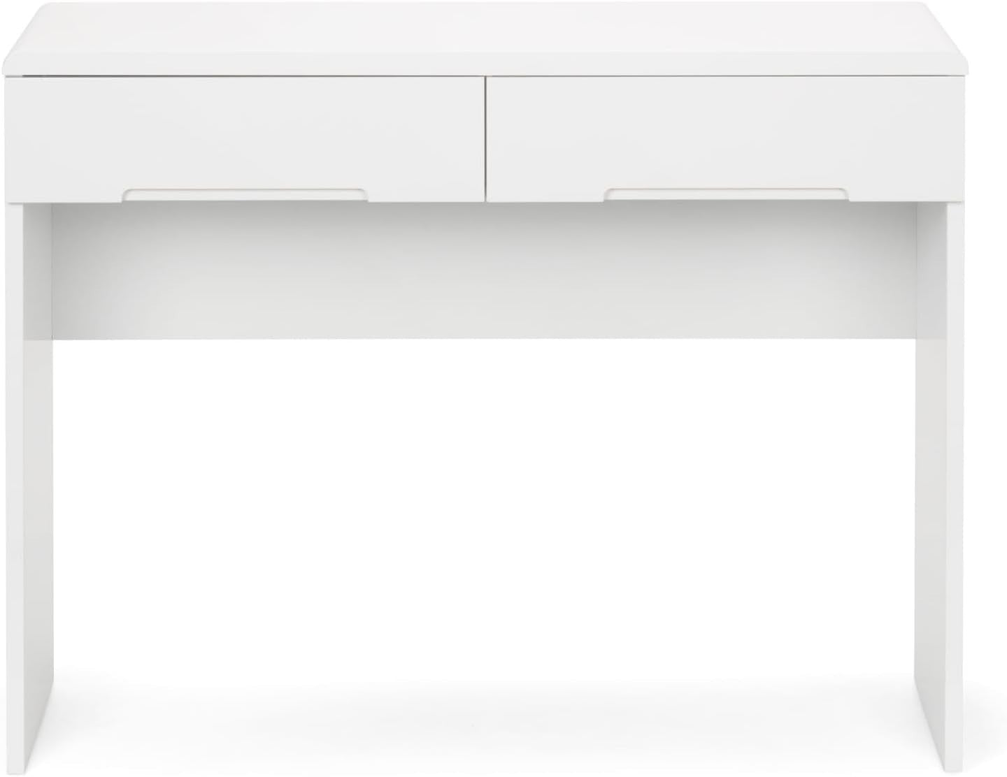 High Gloss White Modern Dressing Table 2 Drawer Minimalist Bedroom Vanity