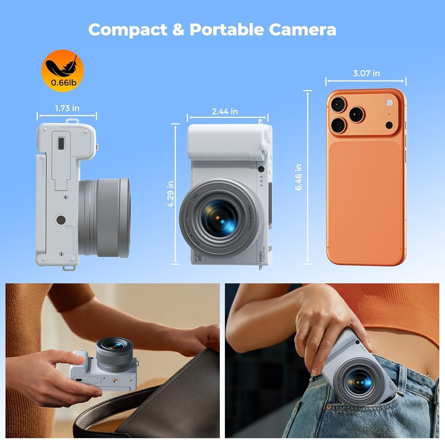 5K 72MP Vlogging Camera 6X Zoom Flip Screen 64GB SD Bundle