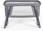 Compact Rocking Baby Crib Foldable Bassinet with Mattress & Travel Bag Grey