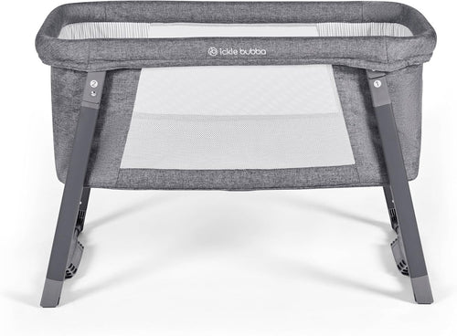 Compact Rocking Baby Crib Foldable Bassinet with Mattress & Travel Bag Grey