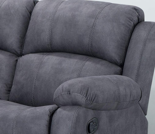 Grey Fabric Recliner Corner Sofa 5 Seater | Manual Reclining | Suede | Padded