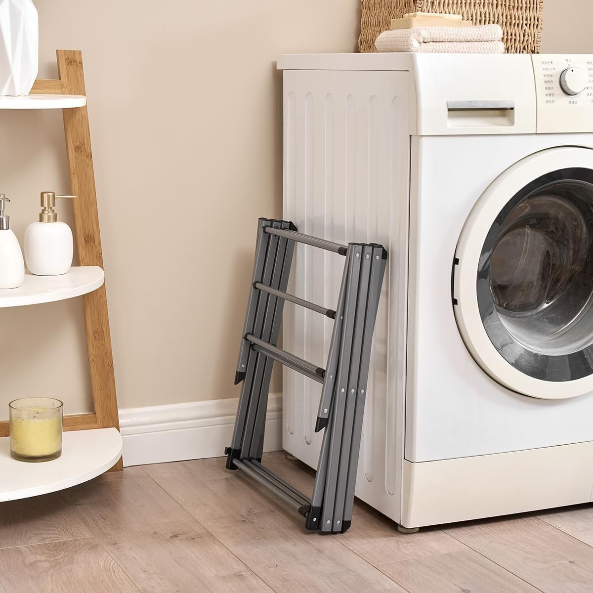 3 Tier Clothes Airer Folding Compact Laundry Drying Rack Space Saving