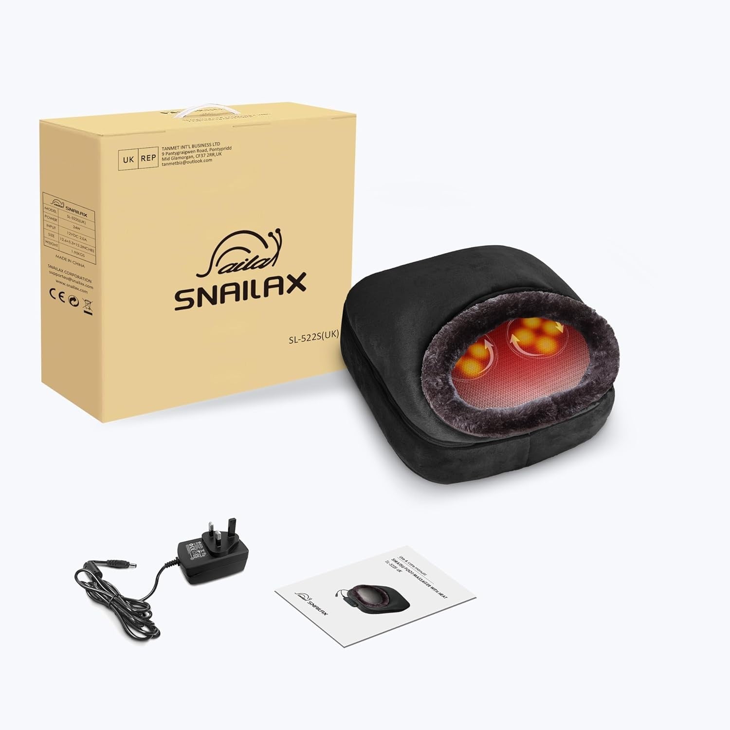 2-in-1 Shiatsu Foot & Back Massager with Heat, Kneading, Electric Massage