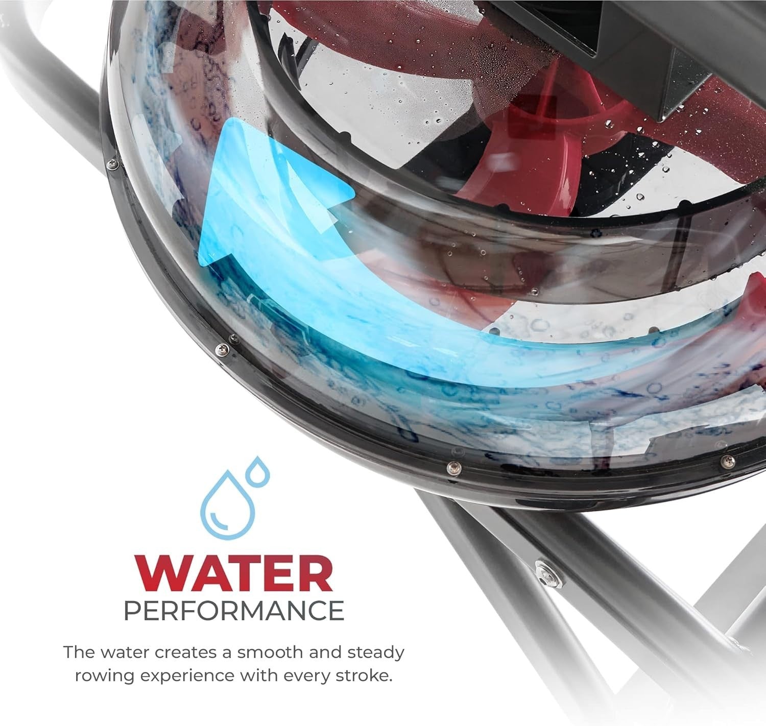 Smart Water Rowing Machine Dynamic Resistance LCD App Holder Quiet Rower 135KG