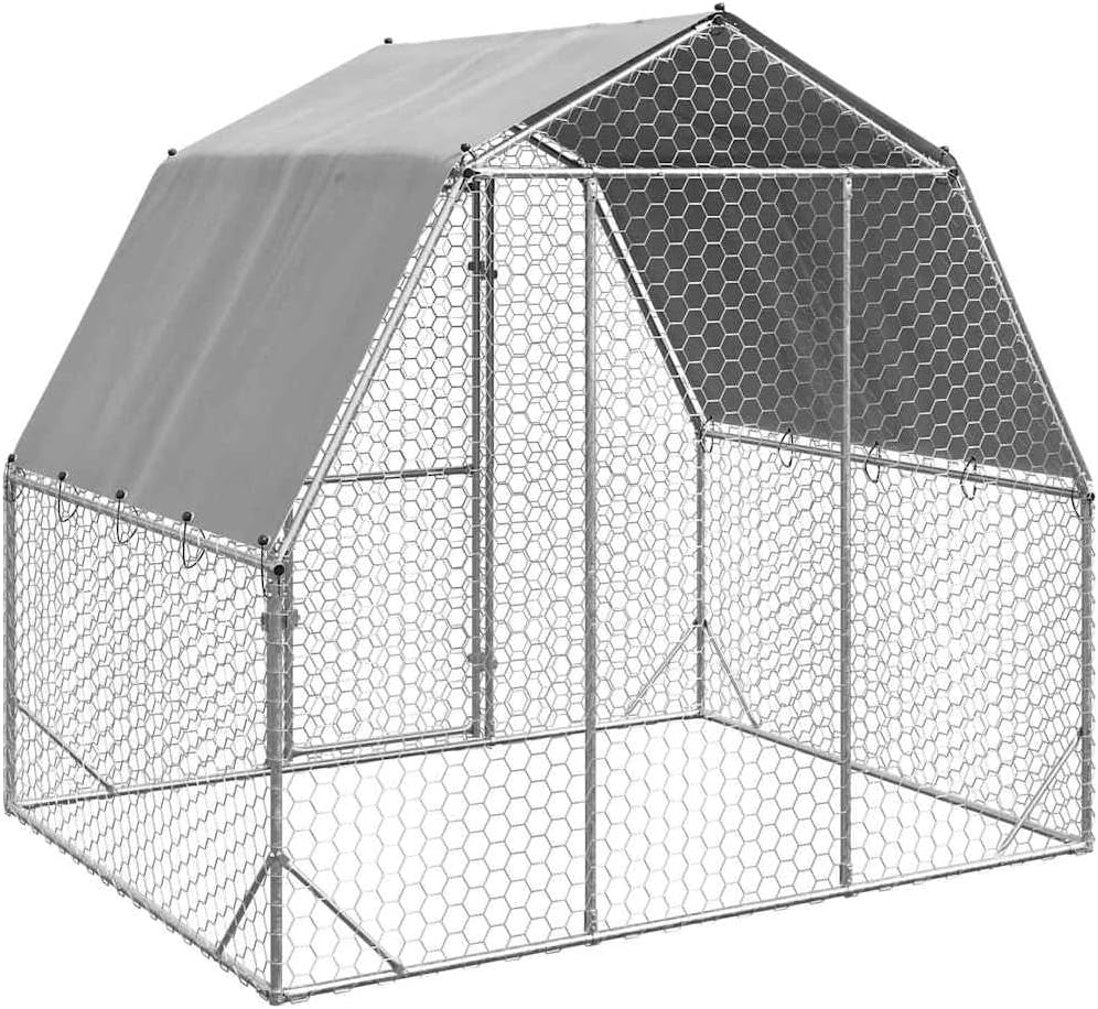 Walk In Chicken Run 2.5x2x2.25m Galvanised Steel Coop