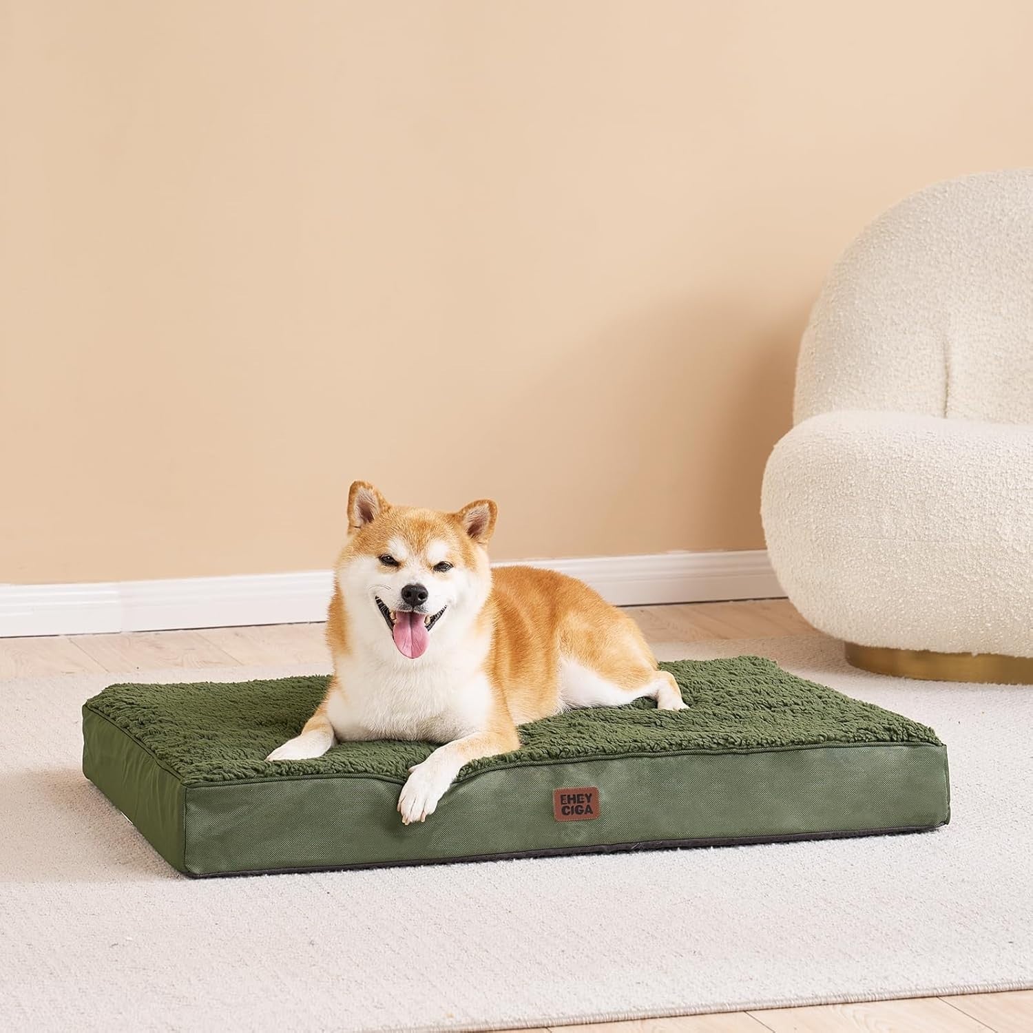 Orthopedic XL Dog Bed 104x68x9cm Washable Cover Non Slip Green
