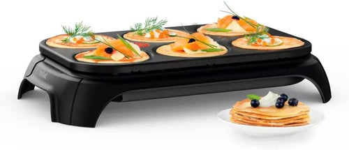 Electric Crepe Maker Non-Stick Pancake Machine 1000W Adjustable Temp Black