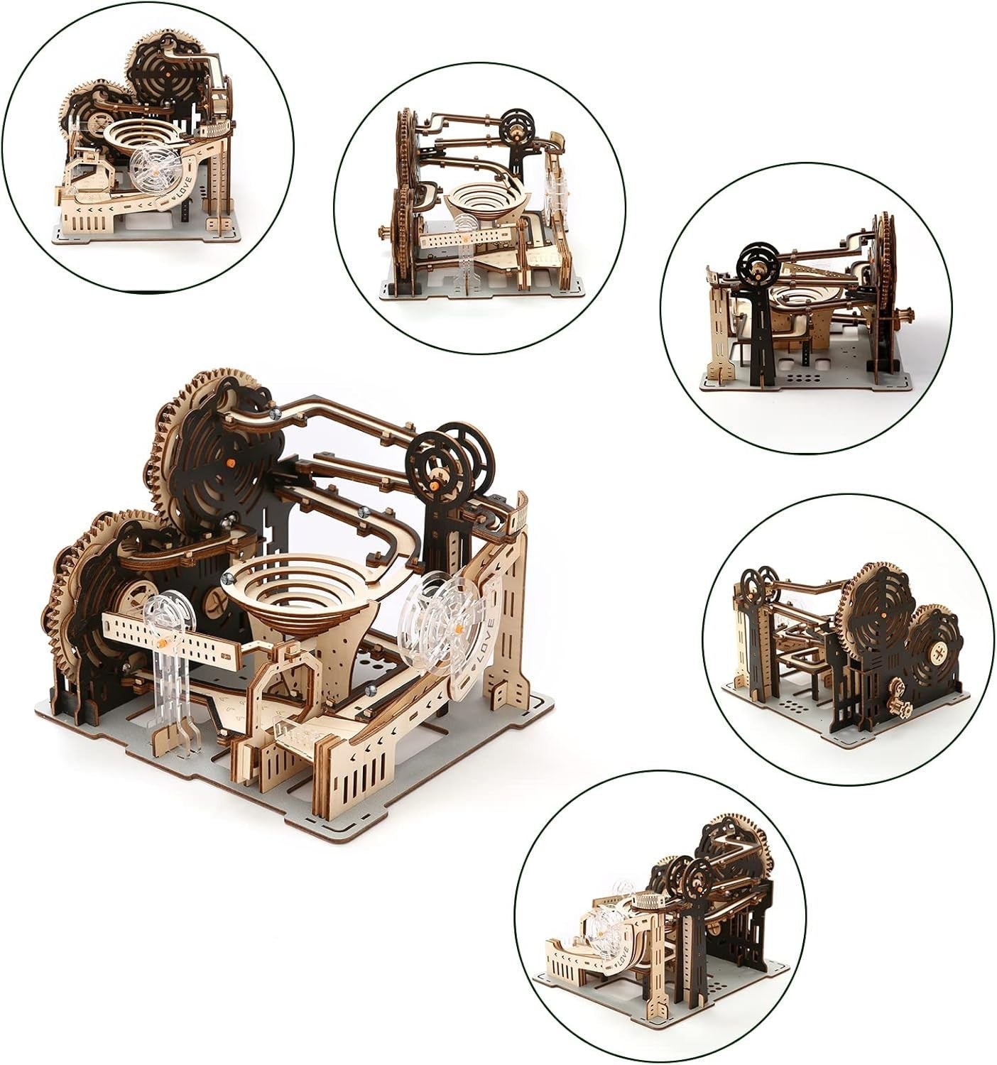 3D Wooden Marble Maze Puzzle Toy – Mechanical DIY Model with 196 PCS