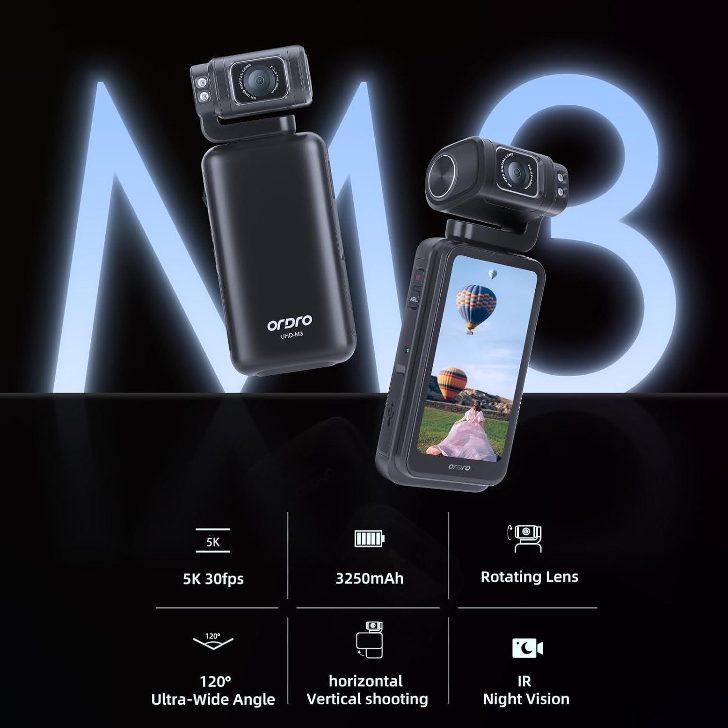 5K Vlogging Camcorder Touchscreen Night Vision WiFi Camera