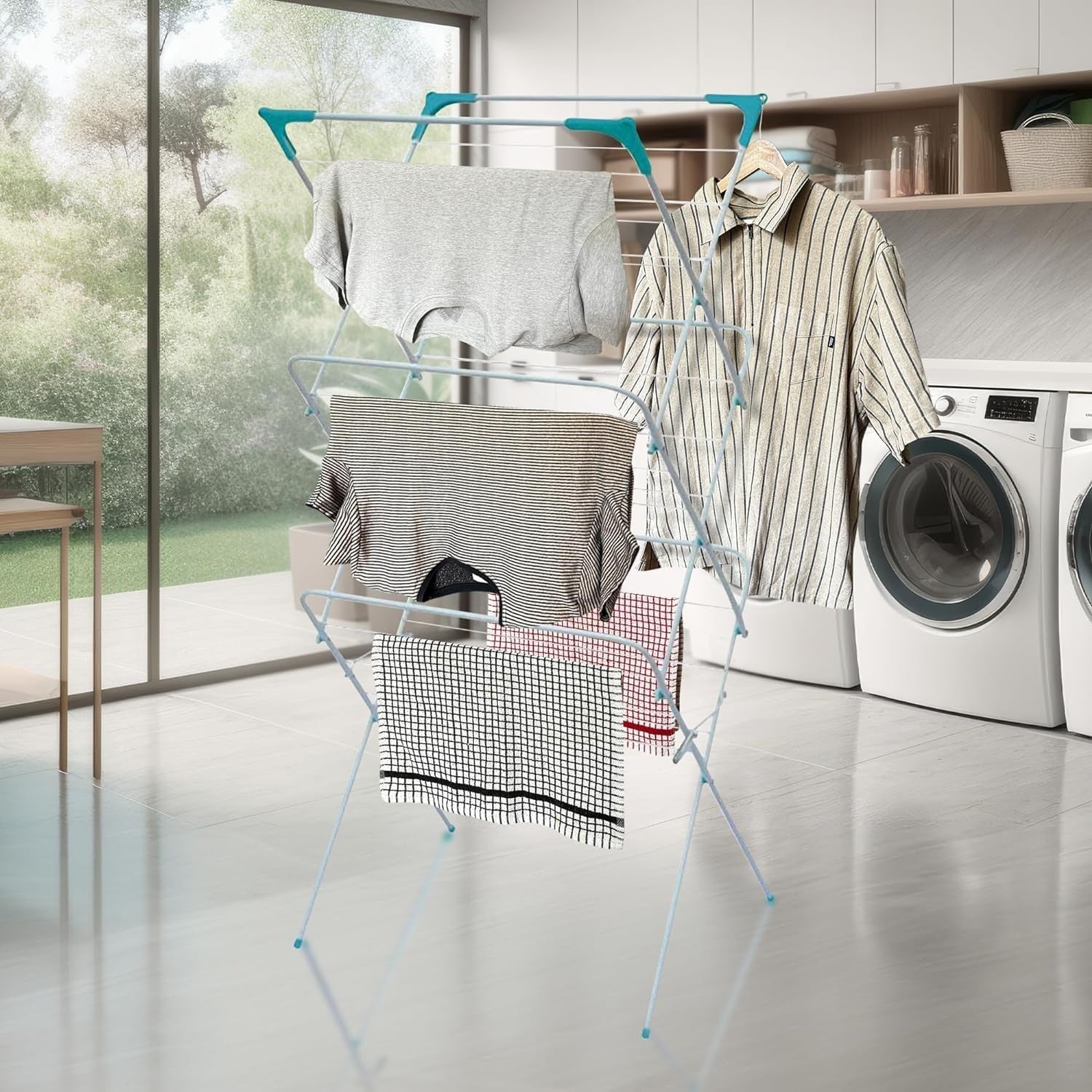 3 Tier Folding Clothes Airer Laundry Drying Rack Indoor Outdoor Compact
