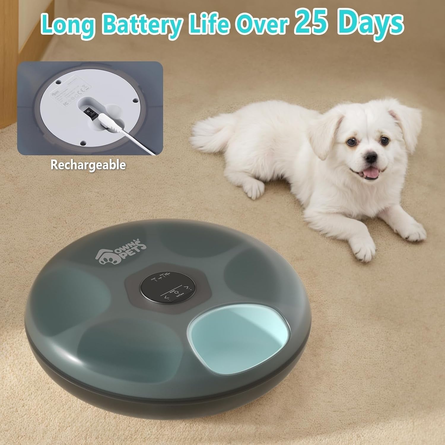 Automatic Pet Feeder 6 Meal Timer Wet Dry Food Dispenser Ice Packs USB