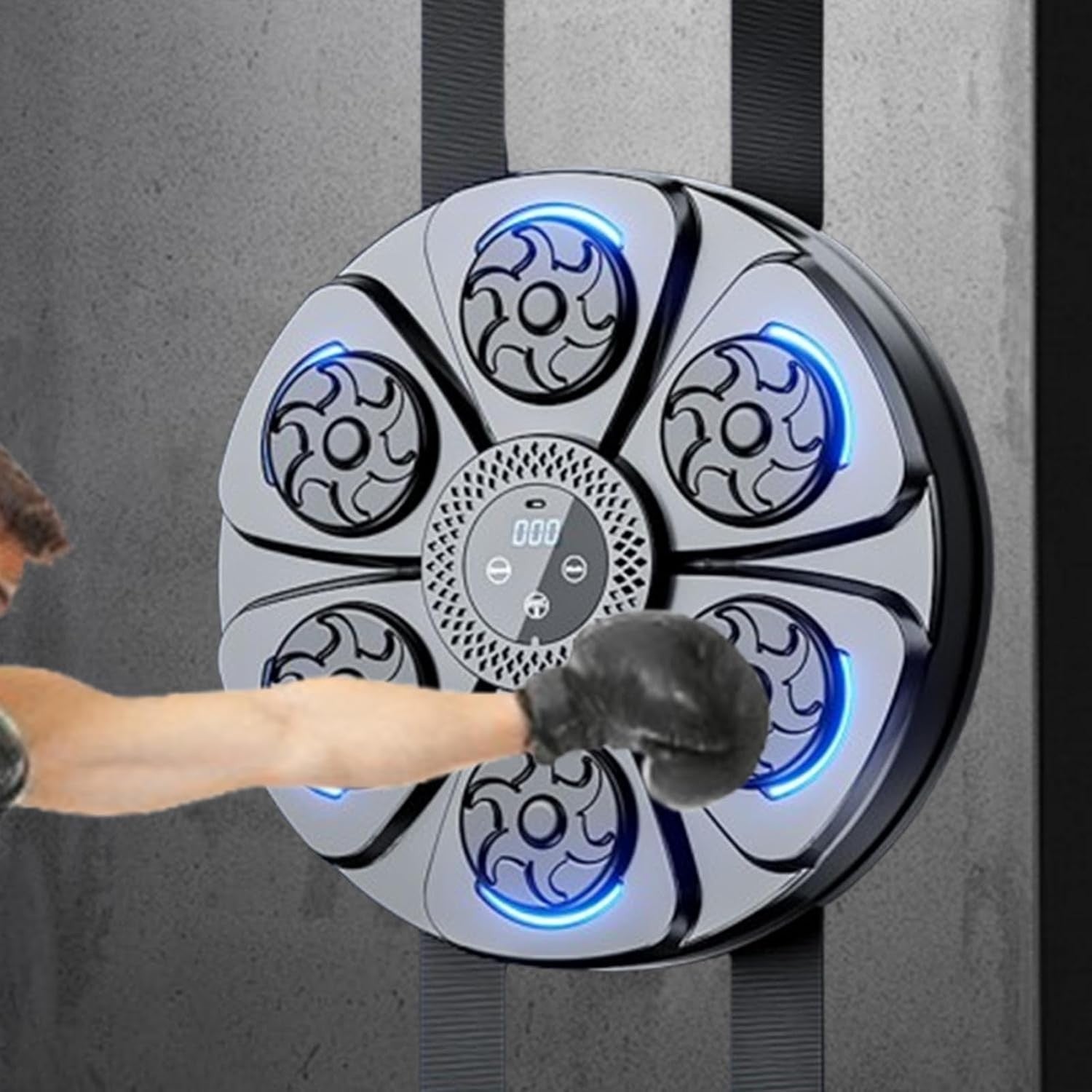 Music Boxing Wall Target Black Blue LED Reaction Trainer No Gloves