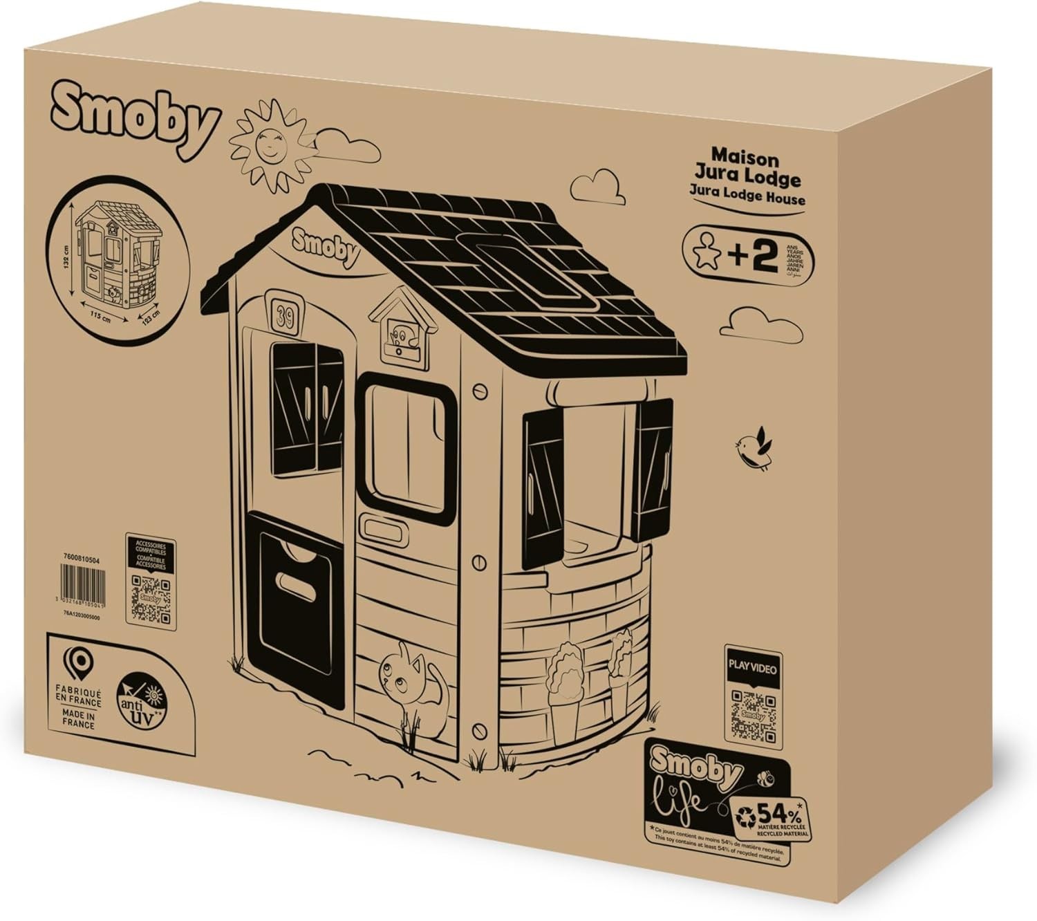 Kids Outdoor Playhouse Garden Lodge Plastic Indoor Play House 2+