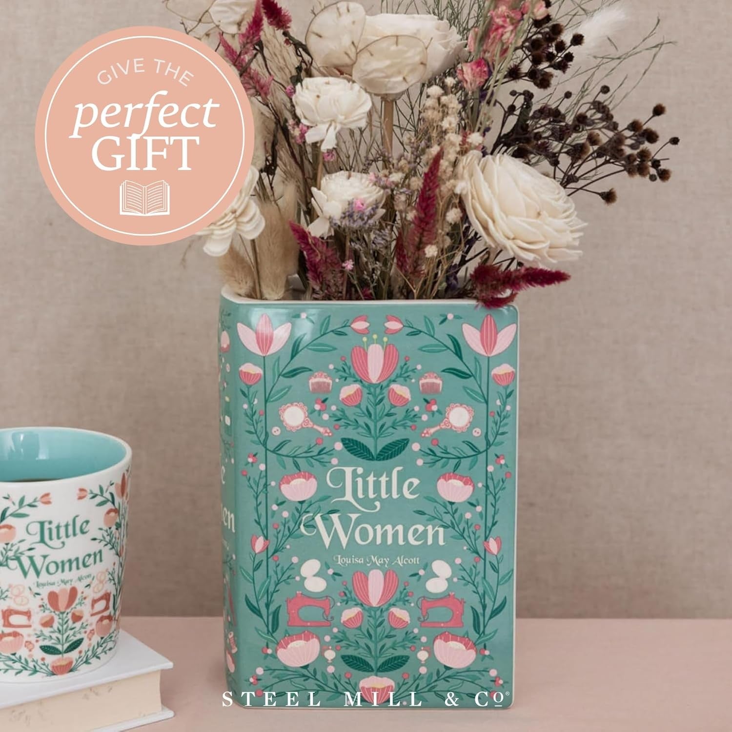 Book Shaped Ceramic Vase Decorative Bookshelf Flower Vase Home Decor