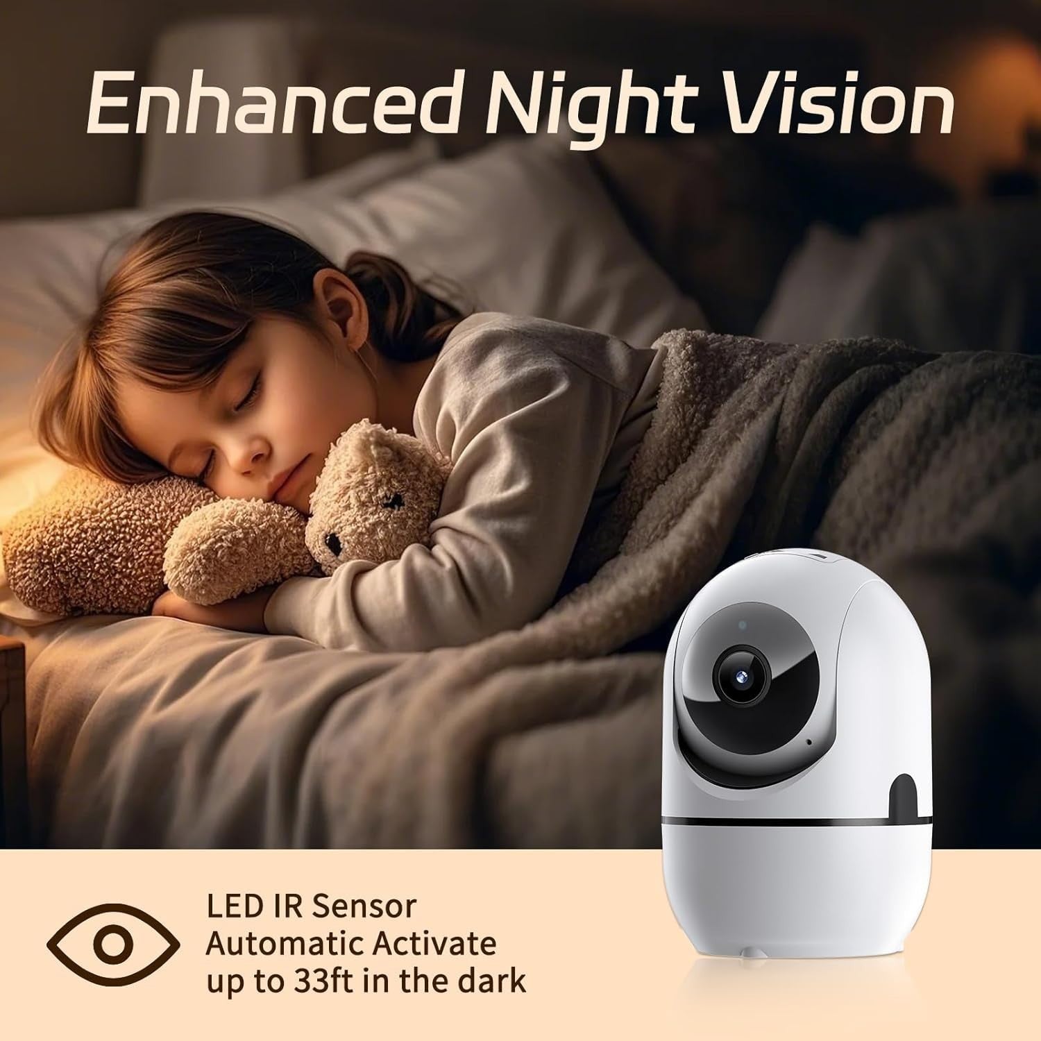 2K Indoor Security Camera 2 Pack 360° WiFi Baby Pet Monitor Night Vision
