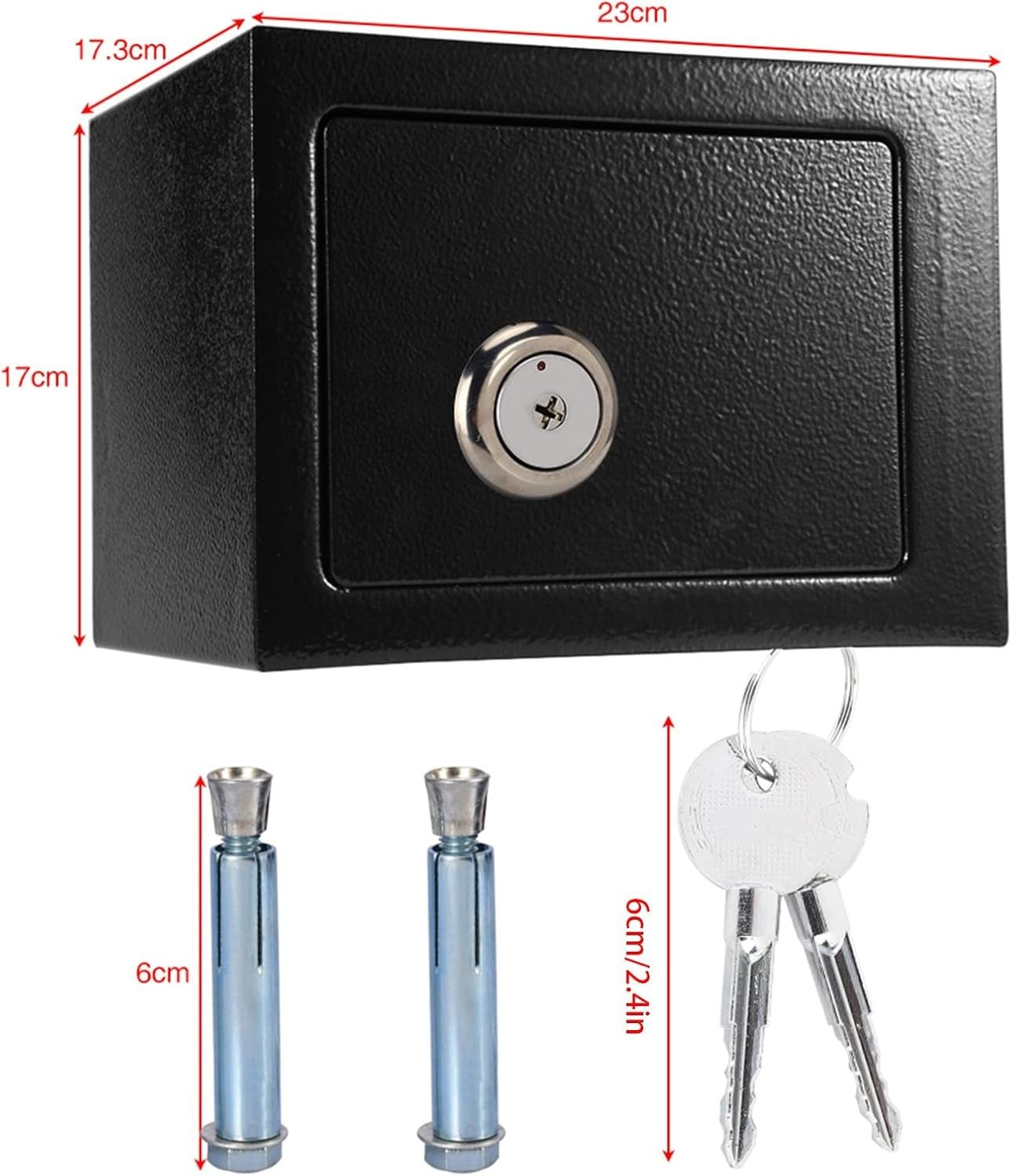 Heavy Duty Key Lock Safe Box Steel Cash Jewelry Document Security Safe