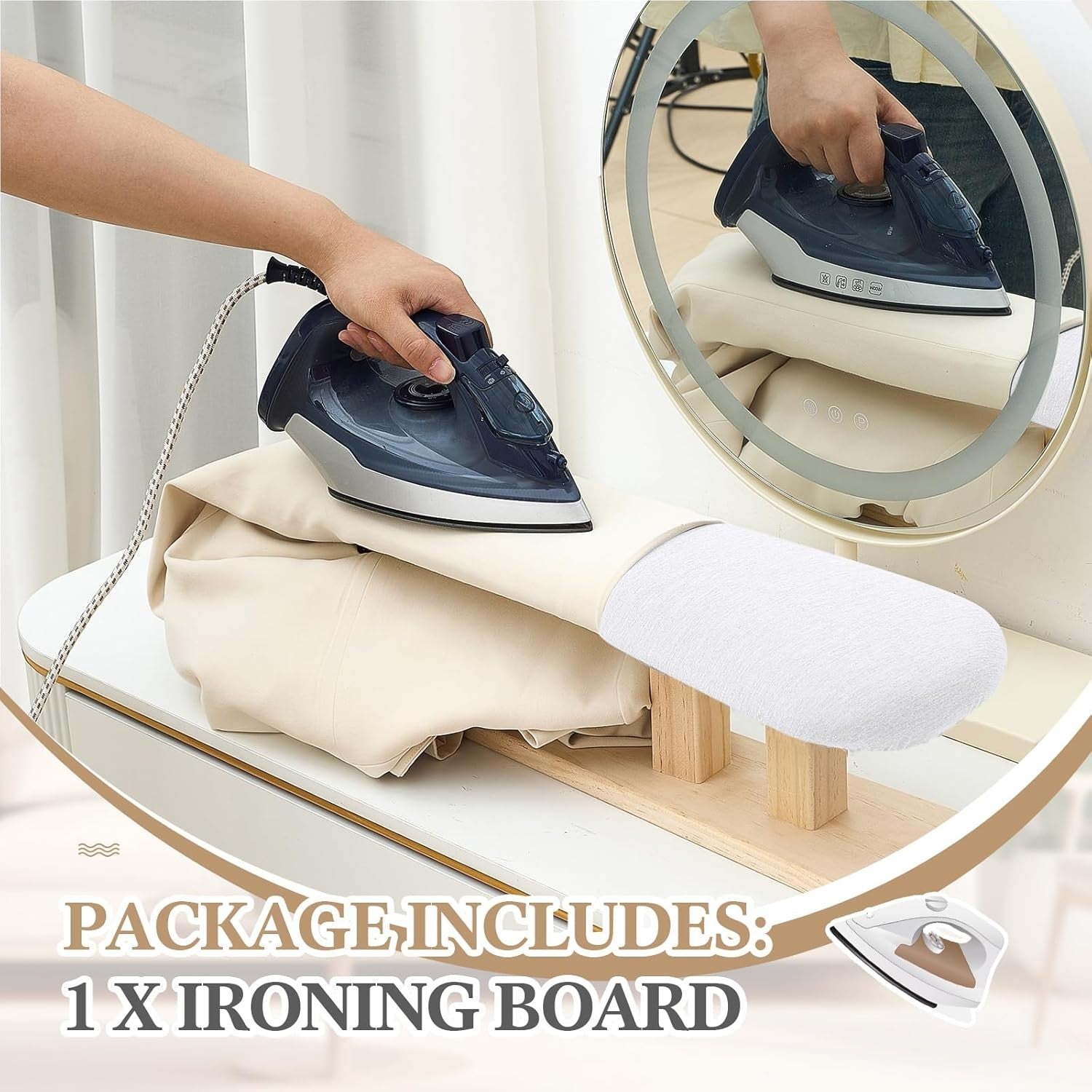Sleeve Ironing Board Tabletop Padded Tailor Compact 57x13cm