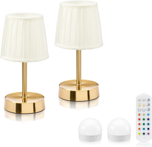 Wireless Rechargeable LED Table Lamps with Remote, Dimmable & Color-Changing