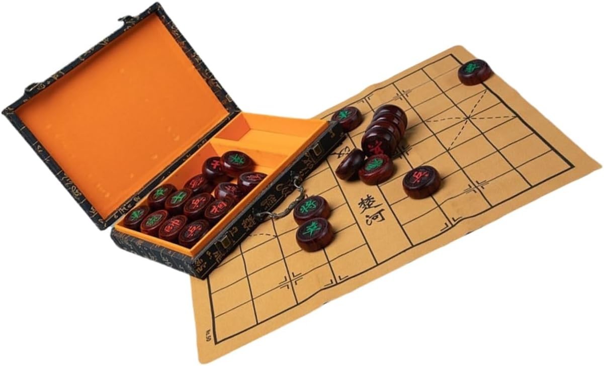 Chinese Chess Xiangqi Set Portable Wooden Board Travel Strategy Game