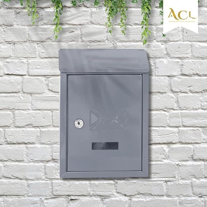Lockable Wall Mounted Post Box – Weatherproof Cast Iron Mailbox – Stylish
