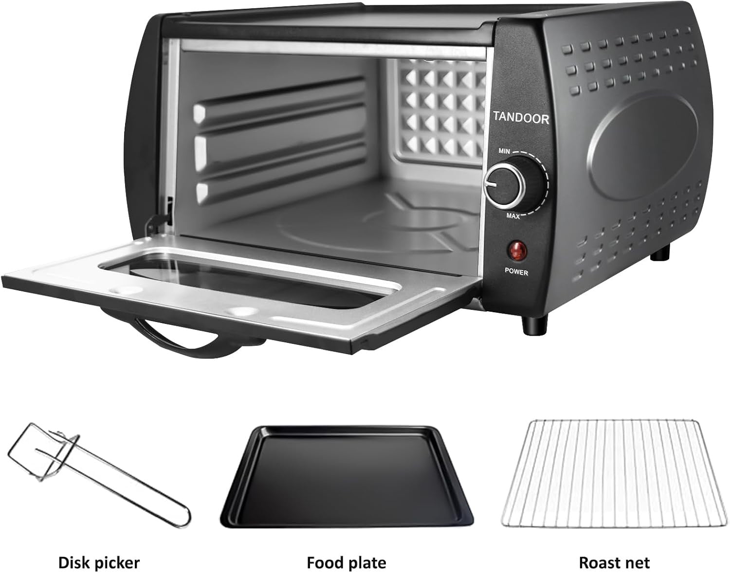 Electric Tandoor Oven 2100W Mini Pizza Maker Non-Stick Grill Kitchen Cooker