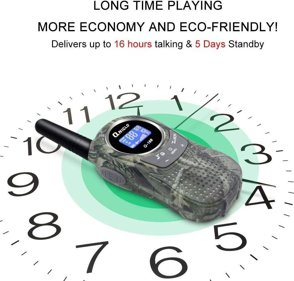 Kids Rechargeable Walkie Talkies 2 Pack Long Range VOX 8 Channel Radio