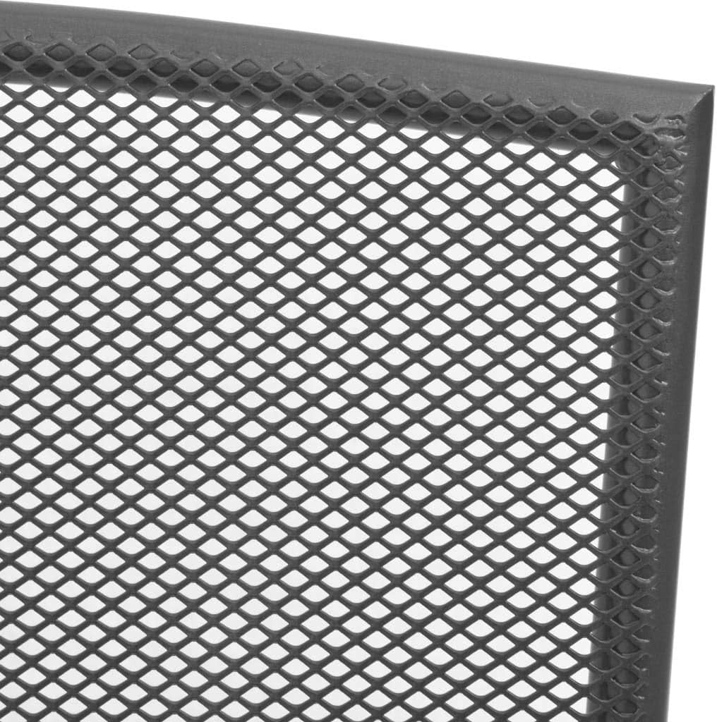 2 Pack Stackable Garden Chairs Steel Mesh Patio Dining Chairs Grey