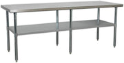 Stainless Steel Workbench 2.1m Adjustable Shelf 170kg Capacity Heavy Duty