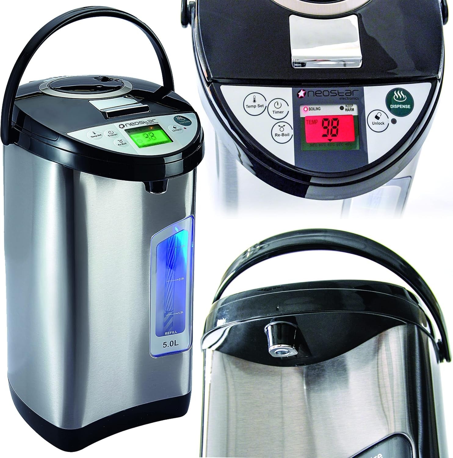 Instant Hot Water Dispenser 5L Electric Rapid Boil Stainless Steel