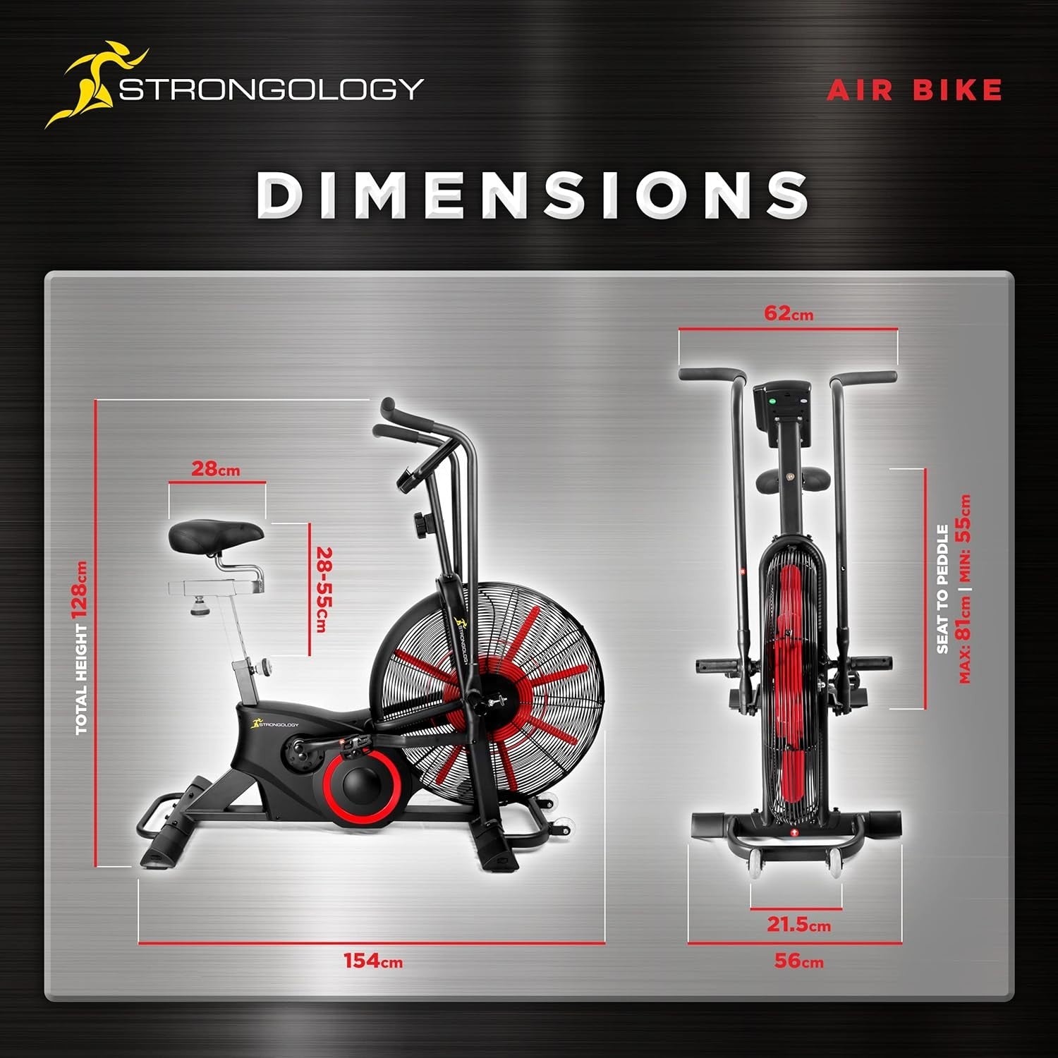 Titanium Air & Magnetic Assault Bike 15-Level Resistance LCD Full Body Trainer
