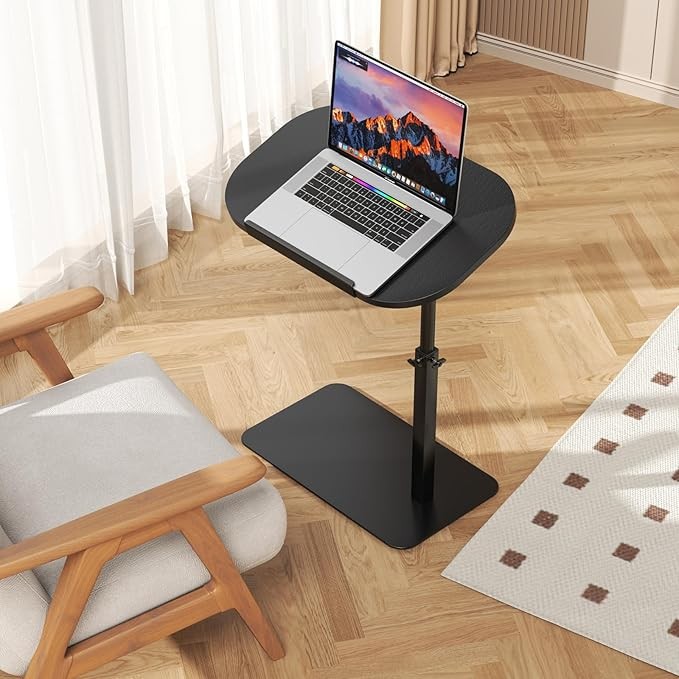 Adjustable C Shaped Laptop Side Table 360 Swivel Slide Under Sofa Bed