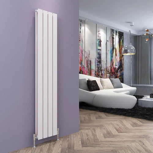 Vertical Designer Column Radiator 1600x300mm White Double Flat Panel