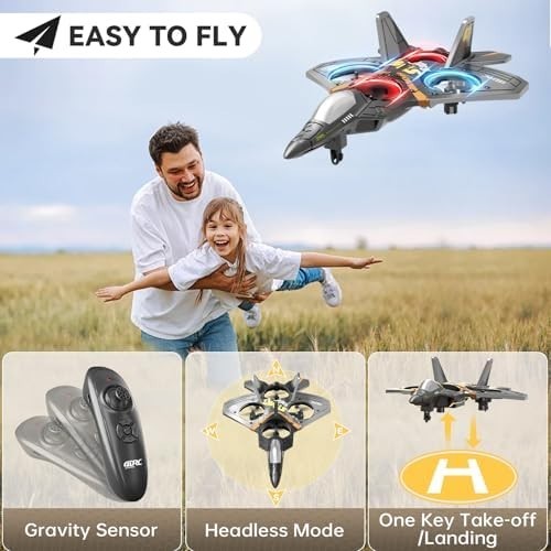 4DRC V17 RC Plane Quadcopter with 360° Flips, Gravity Sensing & LEDs