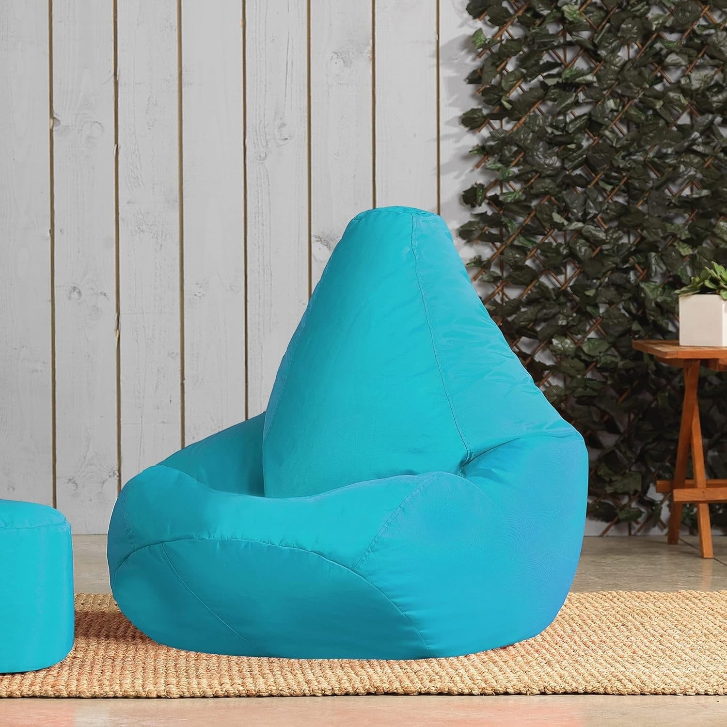 Aqua Blue Bean Bag Chair - Large, Waterproof, Gaming & Lounge Recliner, Kids Saf