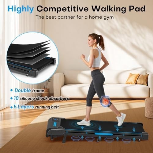 Foldable Walking Pad Treadmill 10KM/H 9% Incline 3-in-1 Home Jogging
